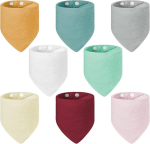 LULU MOON baberos bandana de muselina con broche 0-36 meses x8