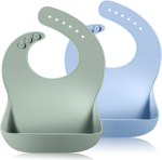 VICLOON babero de silicona con bolsillo x2 6m+