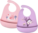VICLOON babero de silicona con bolsillo x2 6m+