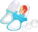 MELARQT mordedor dispensador de frutas para bebés 3-12m 2 unidades 6 boquillas