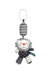 SENSILLO Colgante para Cochecito con Mordedor y Sonajero BLACK&WHITE