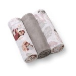 BABYONO Pañales muselina envoltorios algodón 70x70cm x3