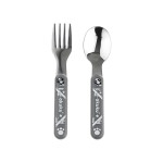 JUEGO DE CUBIERTOS PARA NIÑOS A0100 METÁLICO GRIS cuchara y tenedor