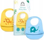 MAMA BEAR baberos de silicona con bolsillos x2